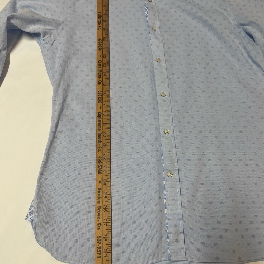 Ted Baker Endurance Light Blue Geometric Button Down Shirt size 16‎ - Picture 7 of 14